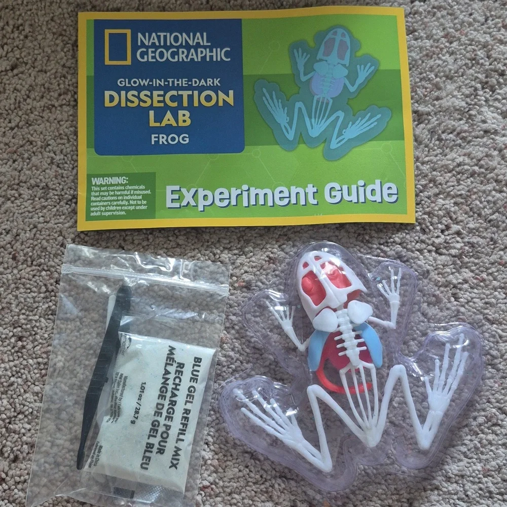 NATIONAL GEOGRAPHIC Glow In The Dark frog dissection kit HOMESCHOOL science STEM